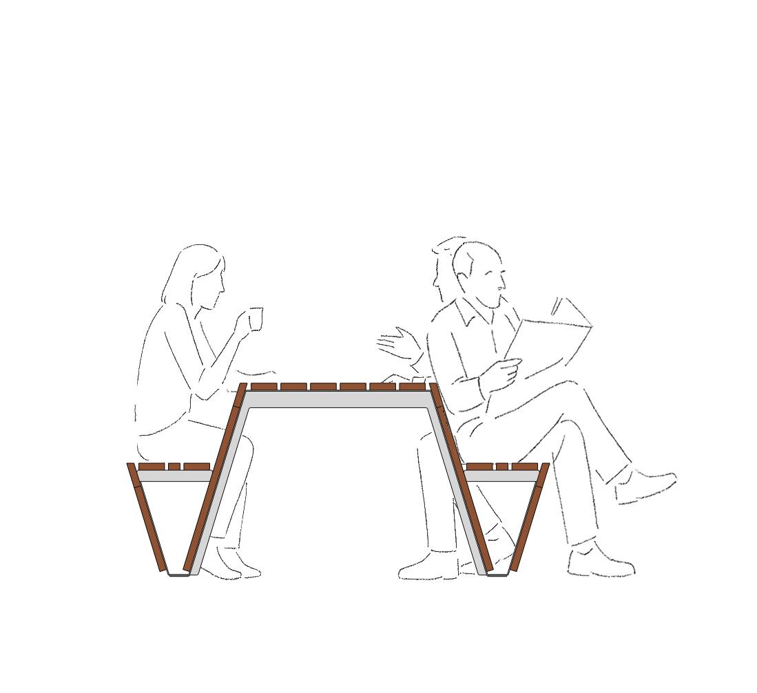 Table de pique nique en bois avec bancs intégrés