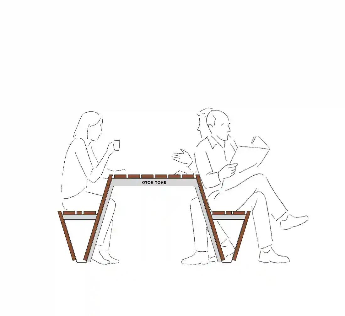 Mobilier OTOK TONE, table de pique nique en bois local