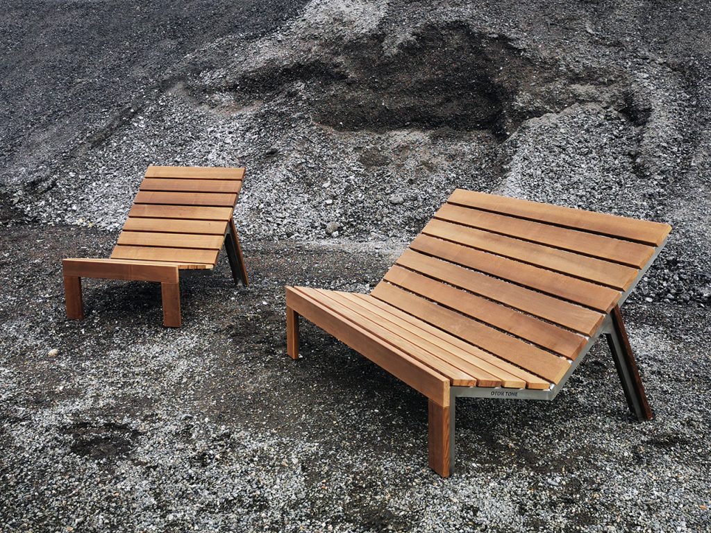 Transat urbain simple et double en bois de frêne thermotraité (tht) et inox